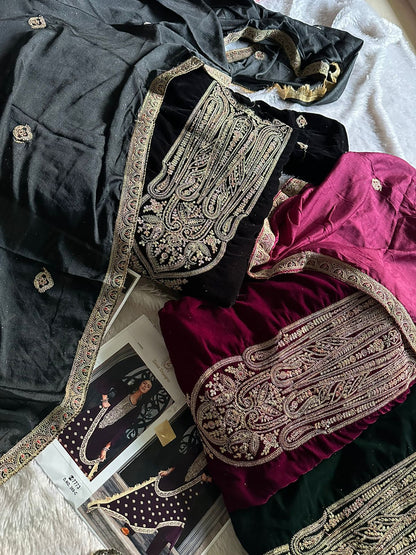 369 Ziaaz Designs Velvet Suits