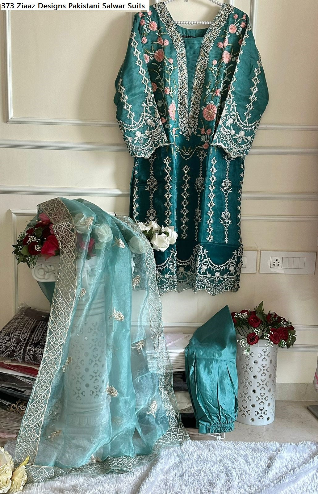373 Ziaaz Designs Organza Pakistani Salwar Suits