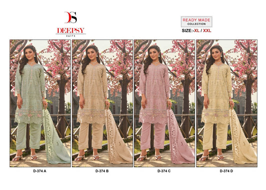 374 Deepsy Organza Pakistani Readymade Suits