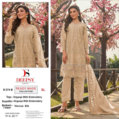 374 Deepsy Organza Pakistani Readymade Suits