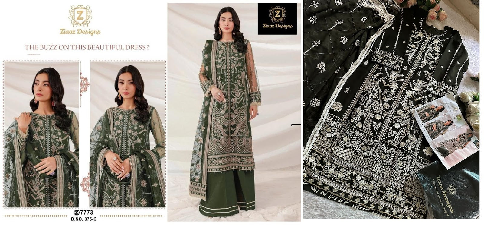 375 Ziaaz Designs Georgette Pakistani Salwar Suits