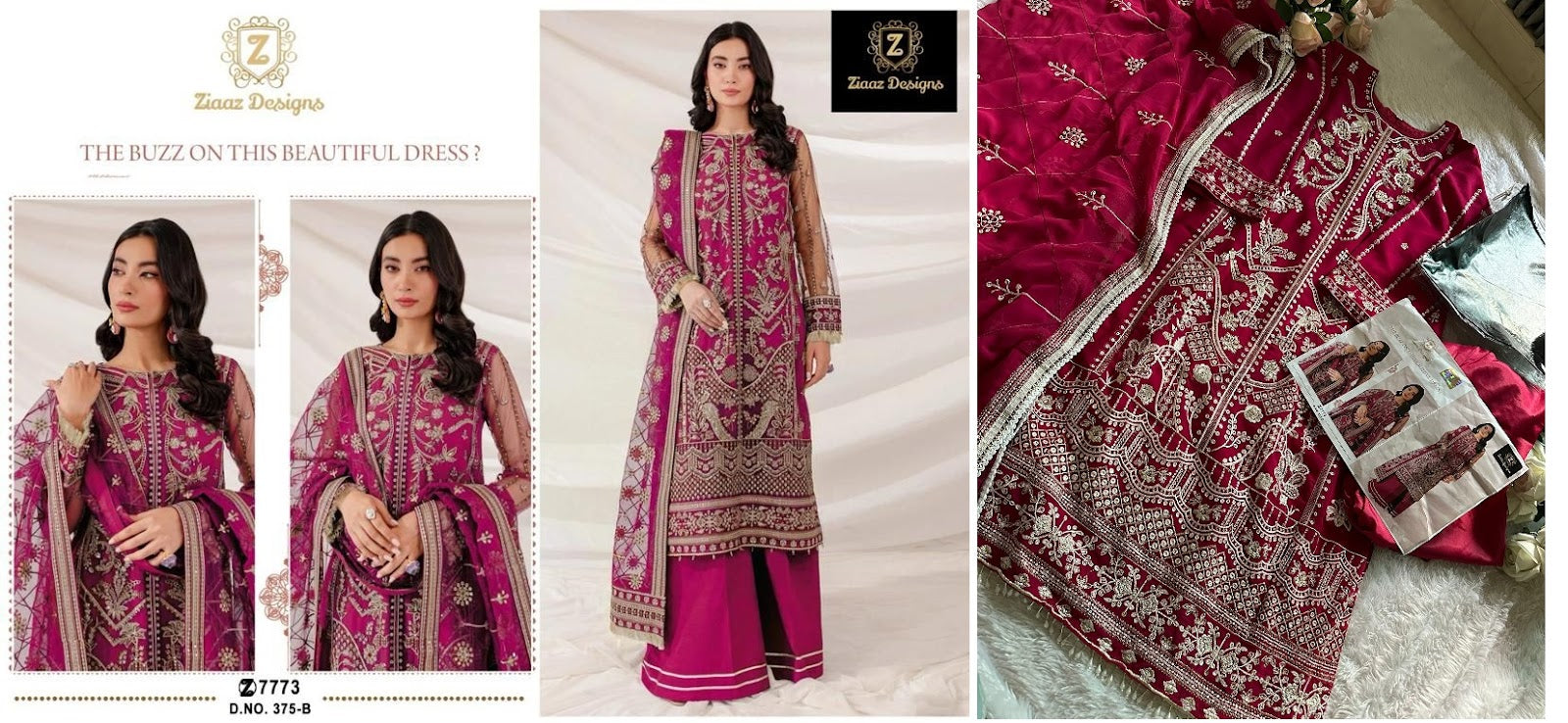 375 Ziaaz Designs Georgette Pakistani Salwar Suits