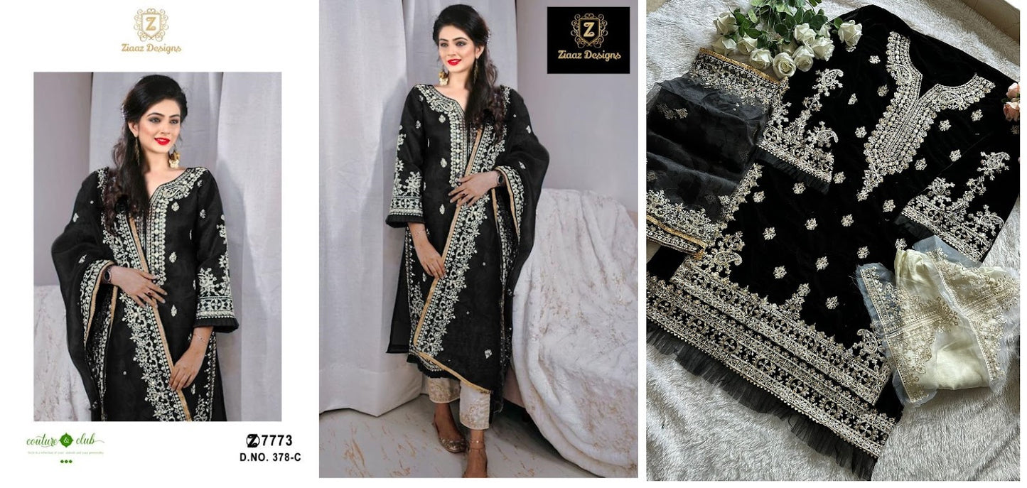 378 Ce Ziaaz Designs Velvet Suits