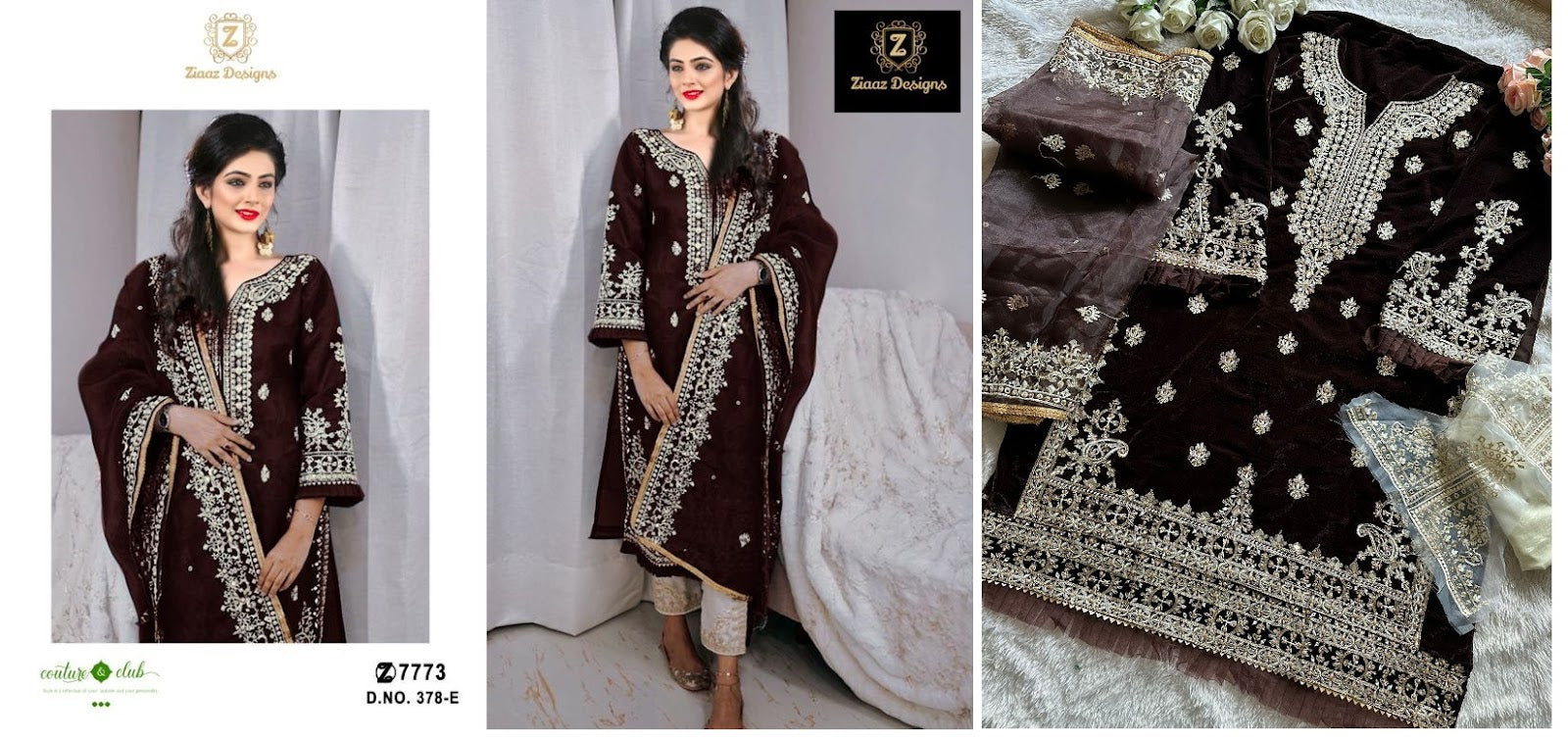 378 Ce Ziaaz Designs Velvet Suits