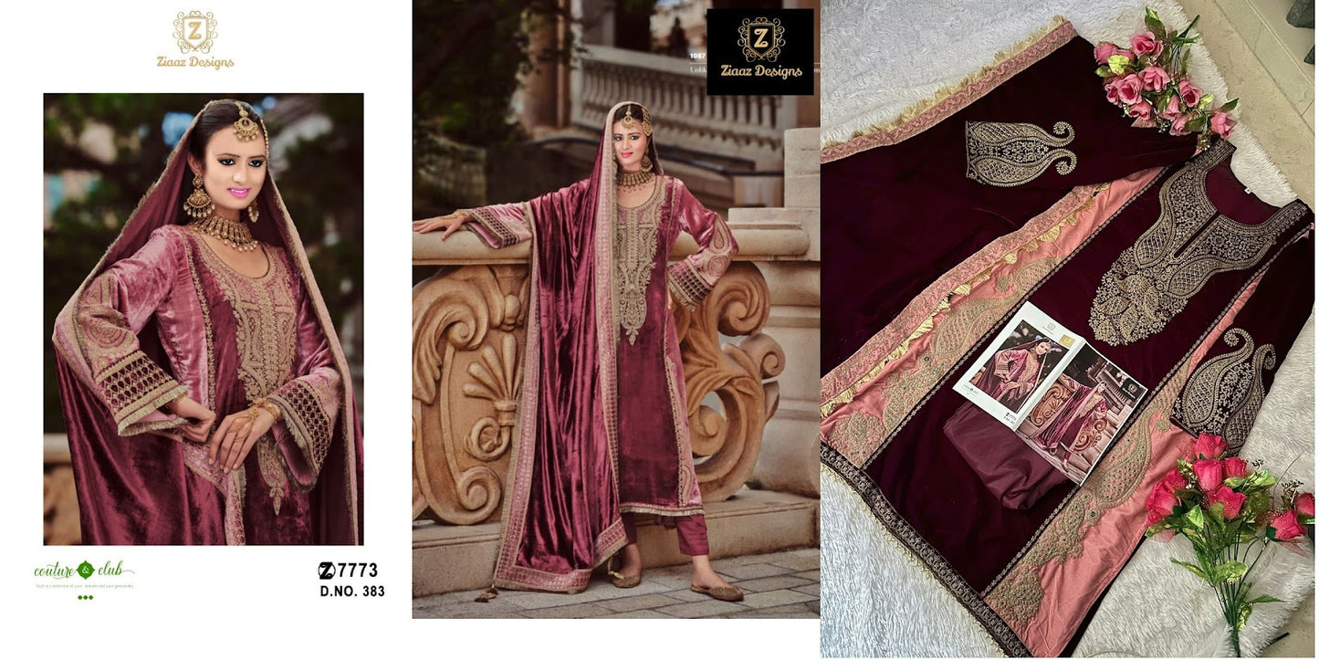 384-383 Ziaaz Designs Velvet Suits