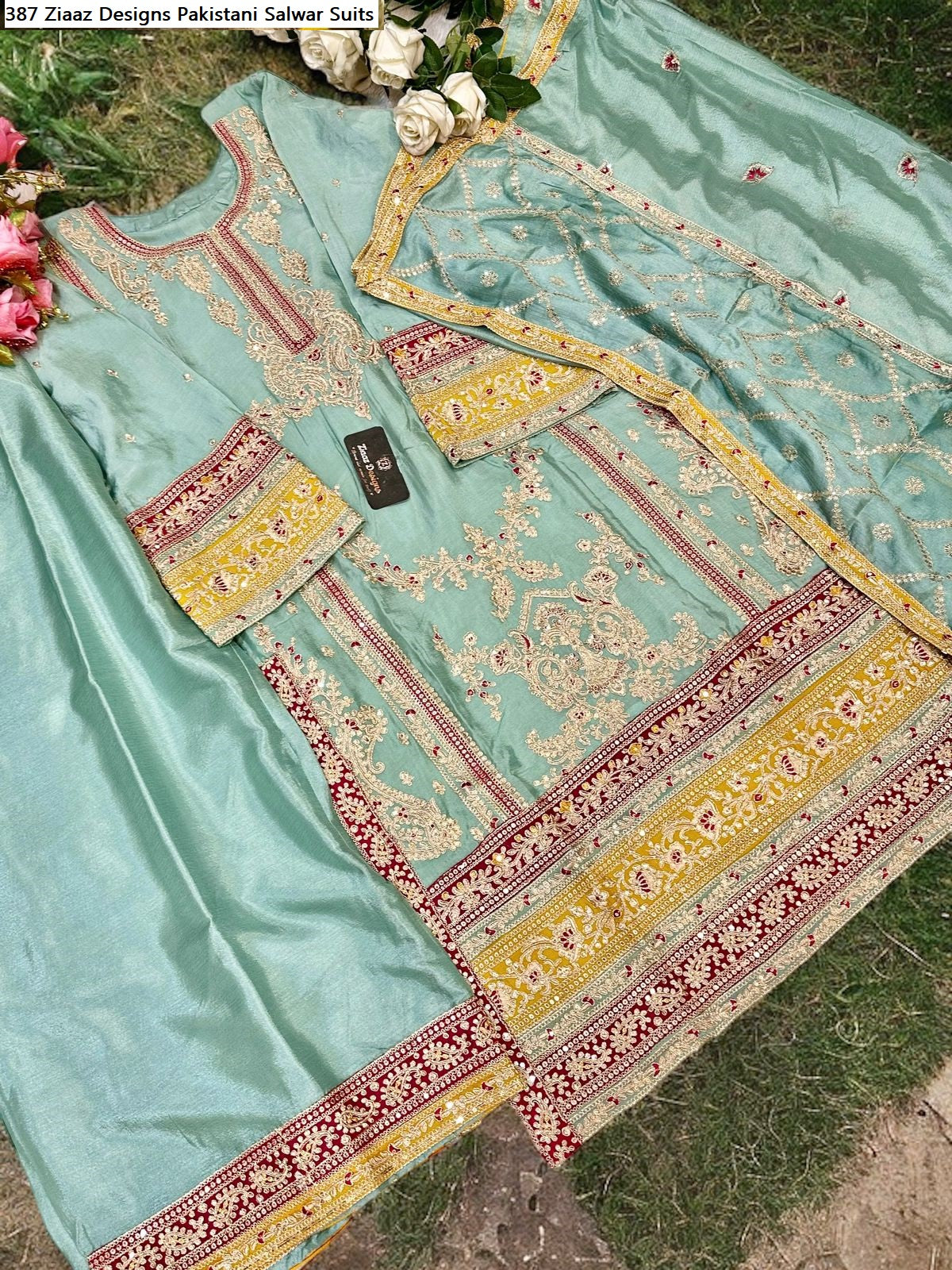 387 Ziaaz Designs Chinon Pakistani Salwar Suits