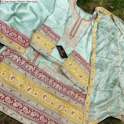 387 Ziaaz Designs Chinon Pakistani Salwar Suits