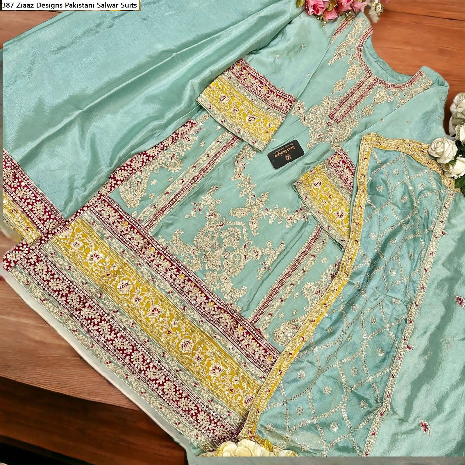 387 Ziaaz Designs Chinon Pakistani Salwar Suits