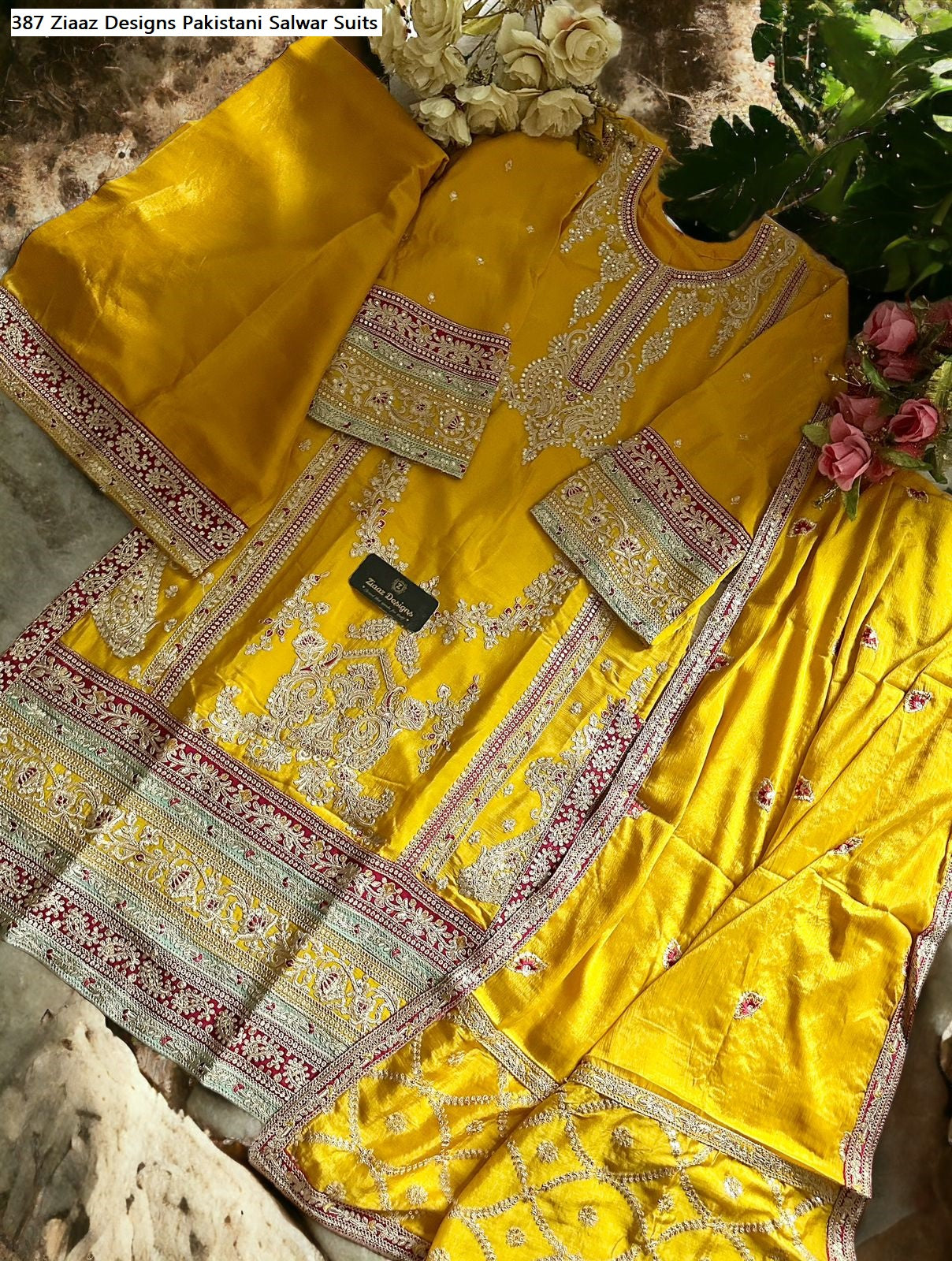 387 Ziaaz Designs Chinon Pakistani Salwar Suits