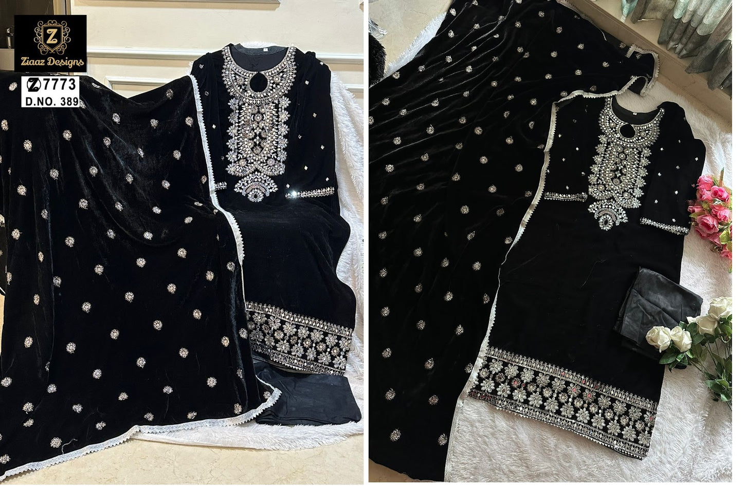388-389 Ziaaz Designs Velvet Suits