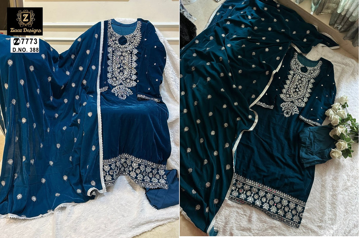 388-389 Ziaaz Designs Velvet Suits