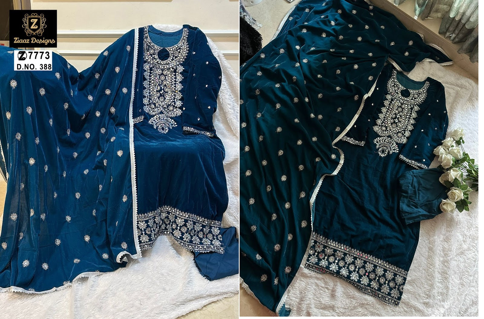 388-389 Ziaaz Designs Velvet Suits