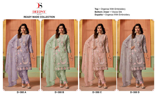 388 Deepsy Organza Pakistani Readymade Suits