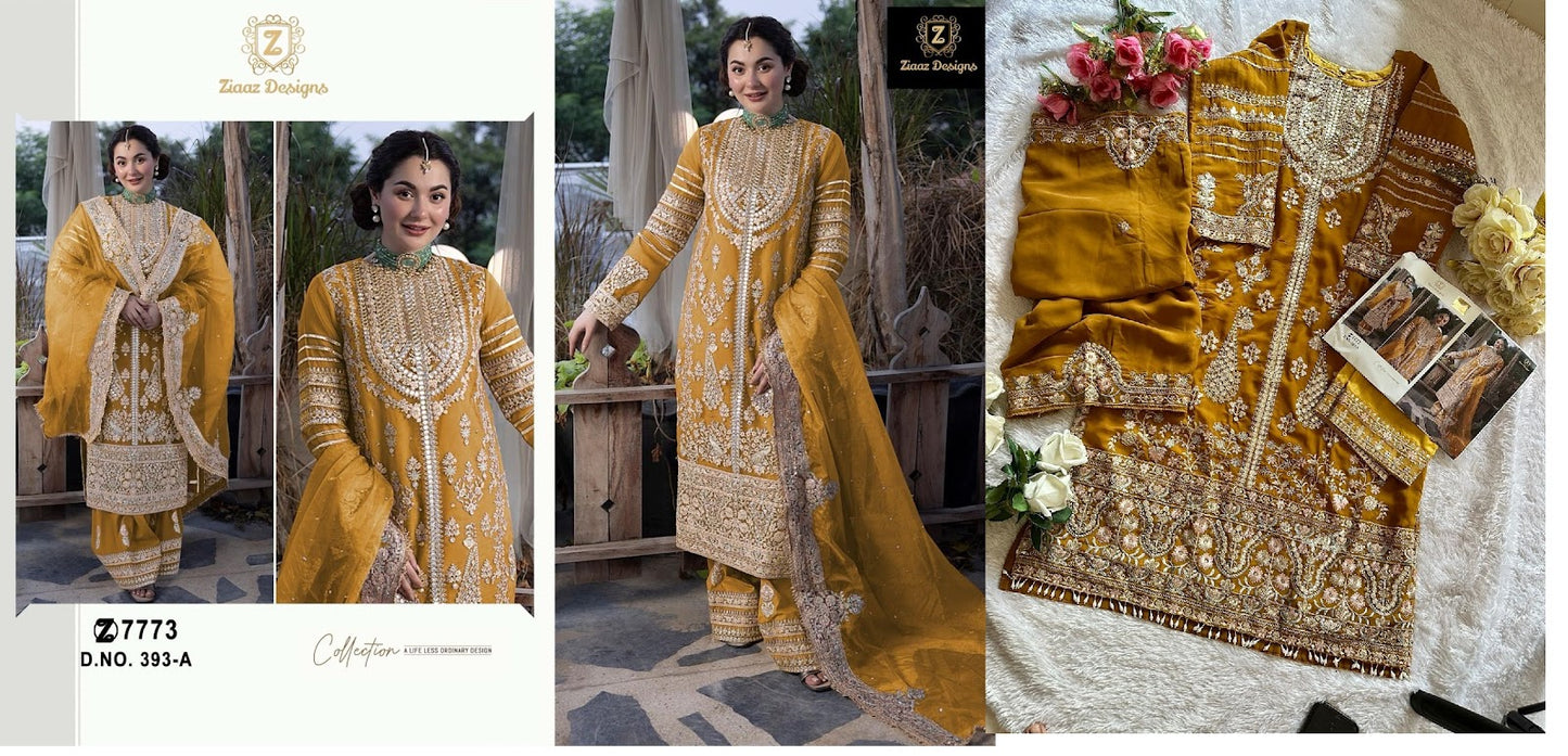 393 Ziaaz Designs Georgette Pakistani Salwar Suits
