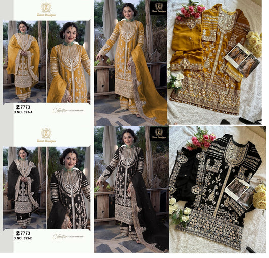 393 Ziaaz Designs Georgette Pakistani Salwar Suits