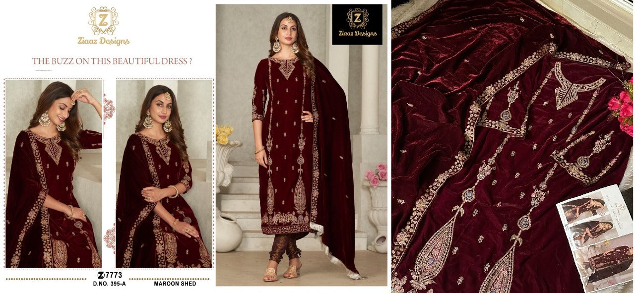 395 Ziaaz Designs Velvet Suits