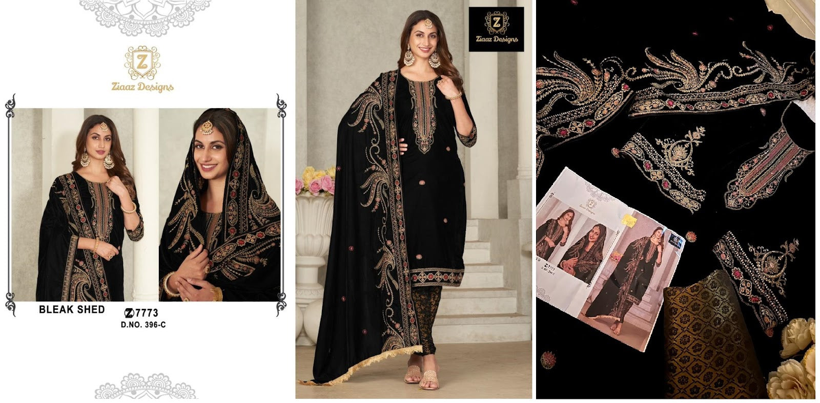 396 Ziaaz Designs Velvet Suits
