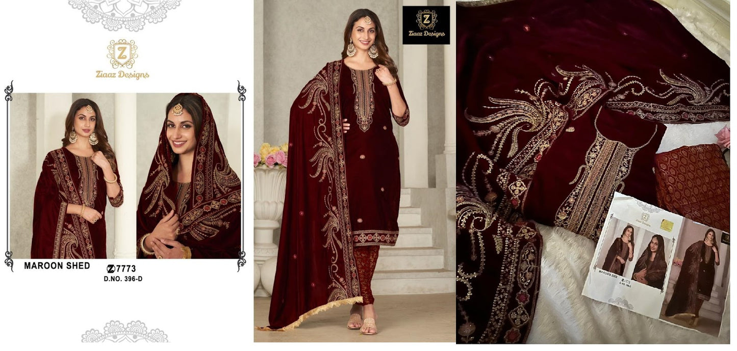 396 Ziaaz Designs Velvet Suits