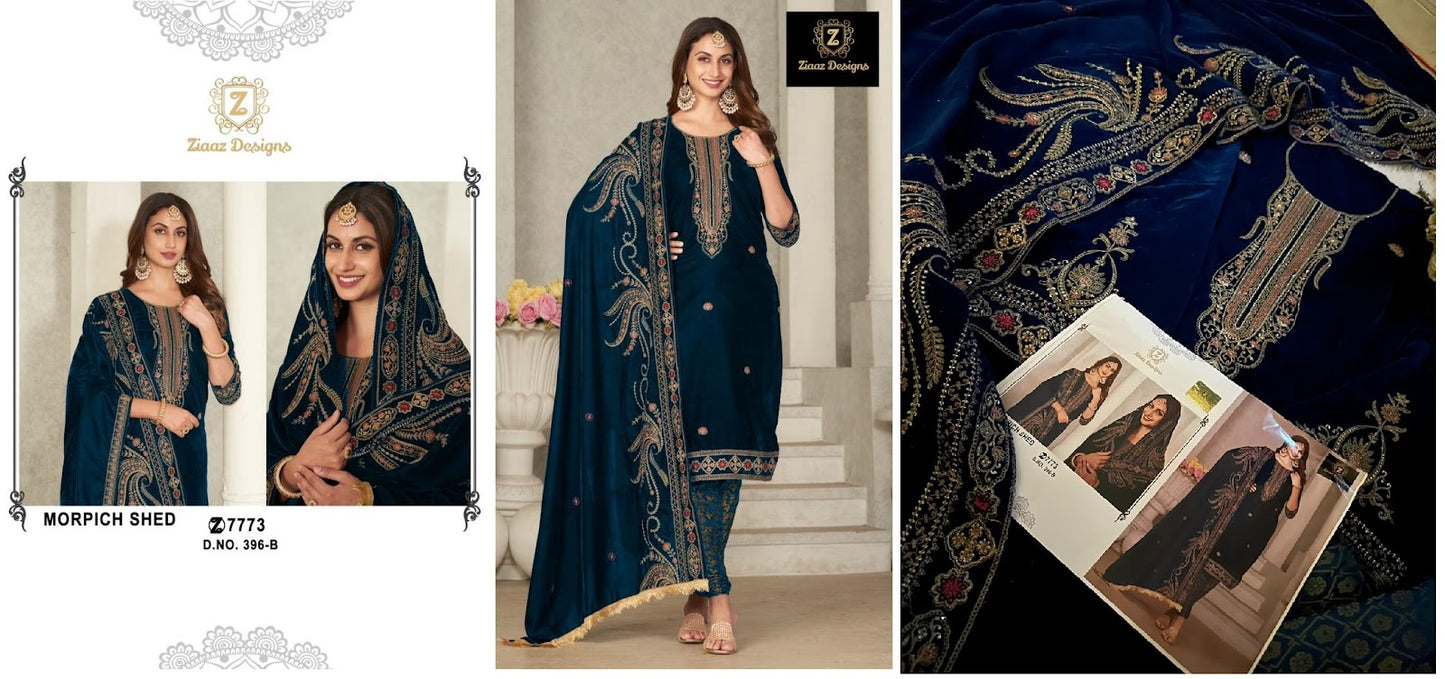 396 Ziaaz Designs Velvet Suits