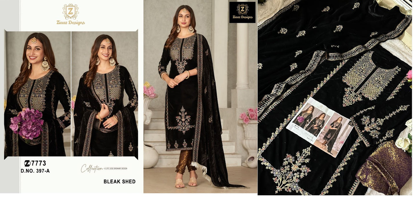 397 Ziaaz Designs Velvet Suits
