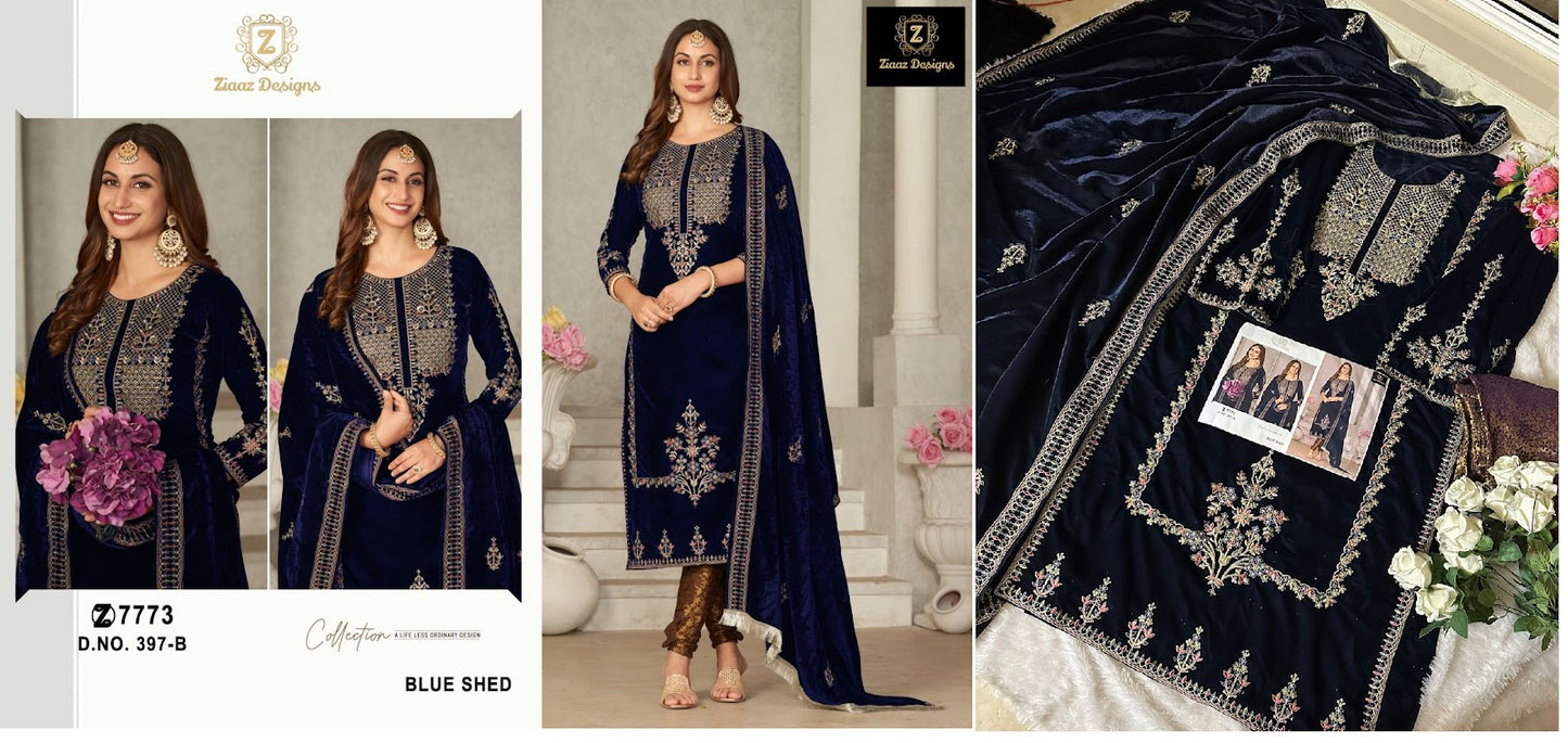 397 Ziaaz Designs Velvet Suits