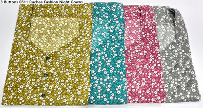 3 Buttons 0311 Ruchee Fashion Night Gowns