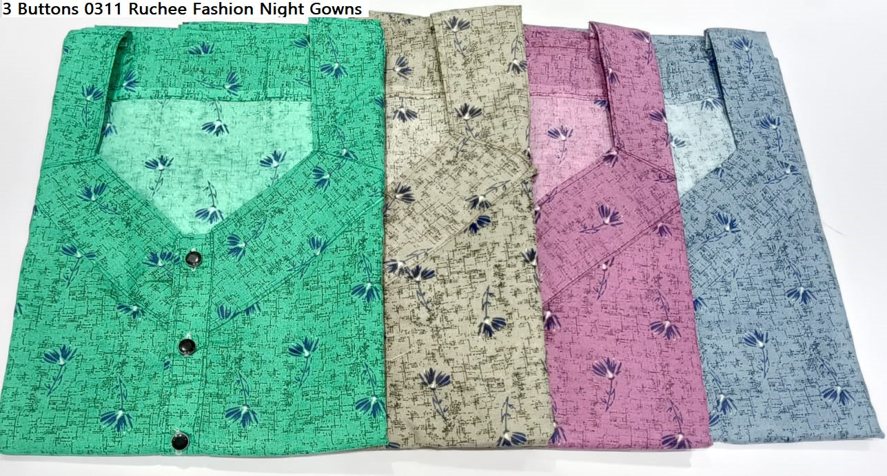 3 Buttons 0311 Ruchee Fashion Night Gowns