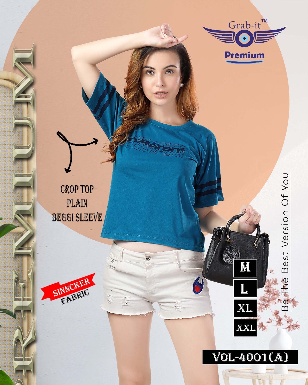 4001-A Grab It Sinker Crop Top