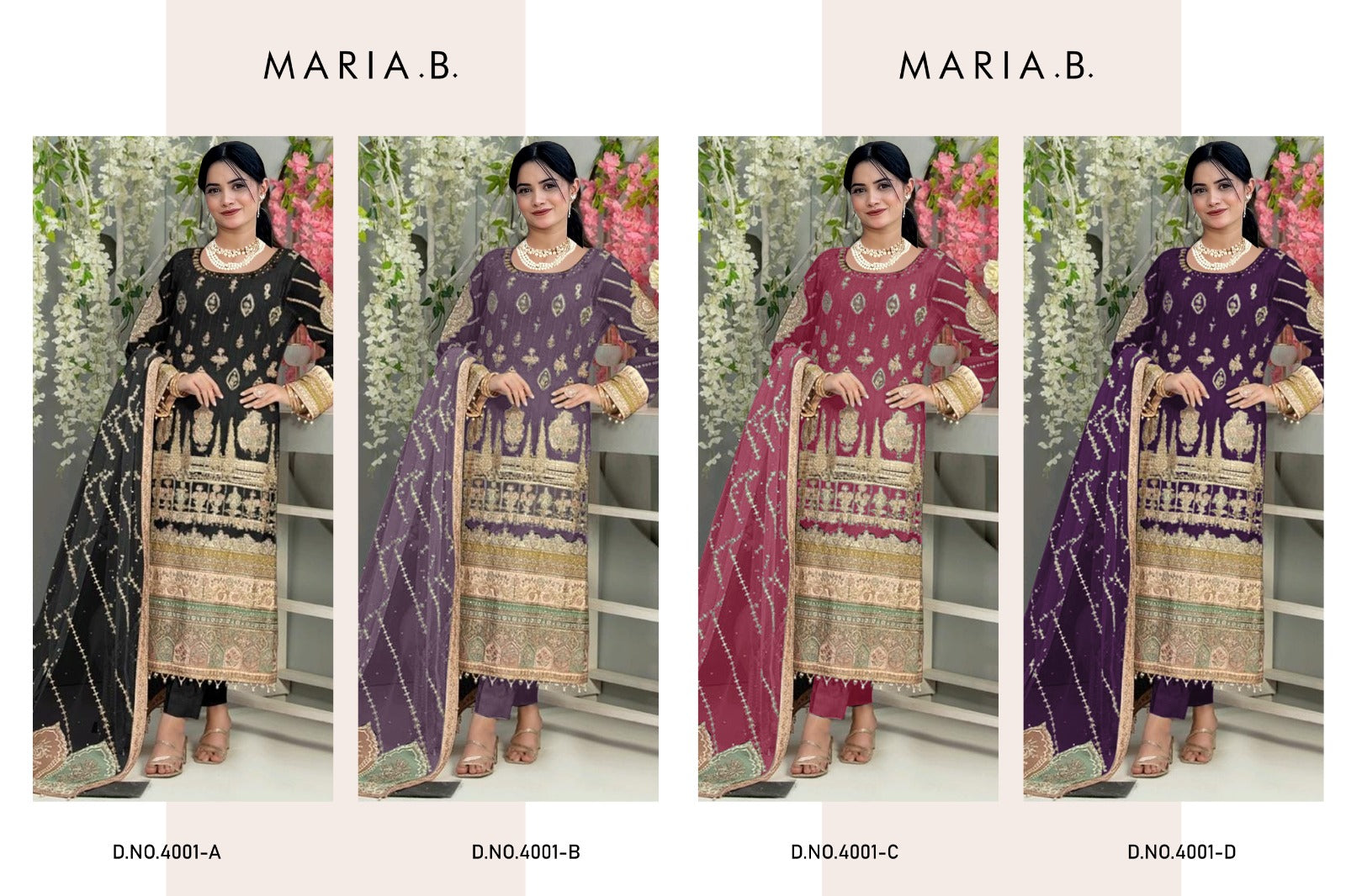 4001 Maria B Georgette Pakistani Salwar Suits