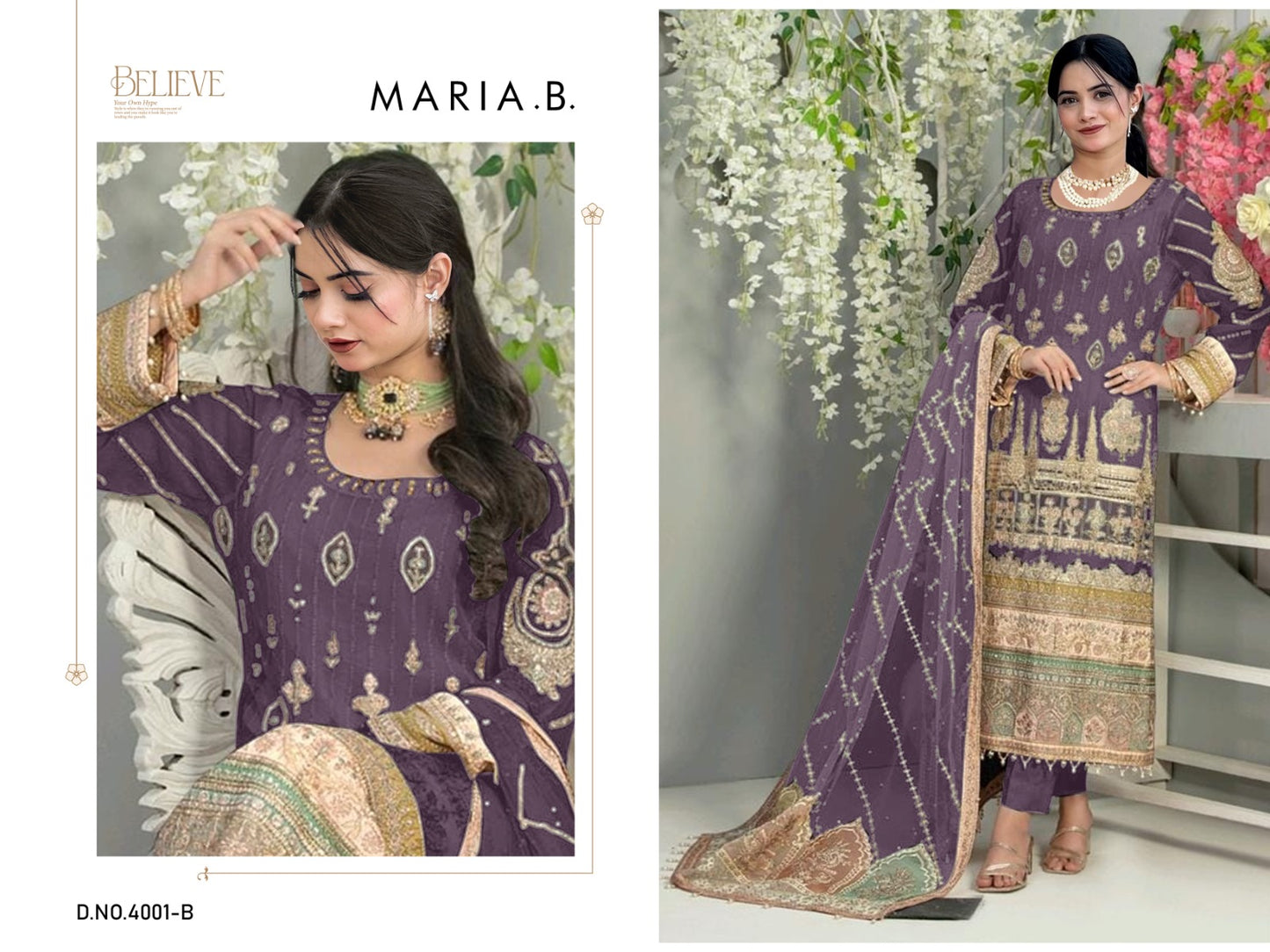 4001 Maria B Georgette Pakistani Salwar Suits