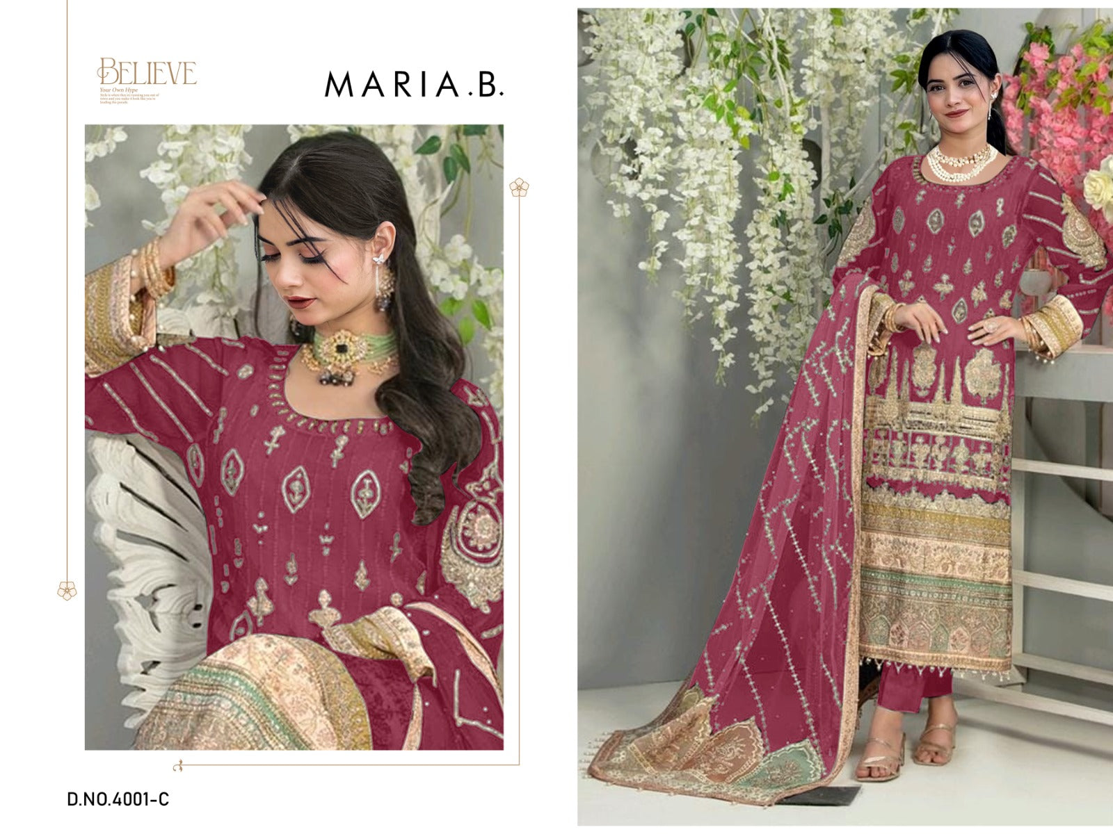 4001 Maria B Georgette Pakistani Salwar Suits