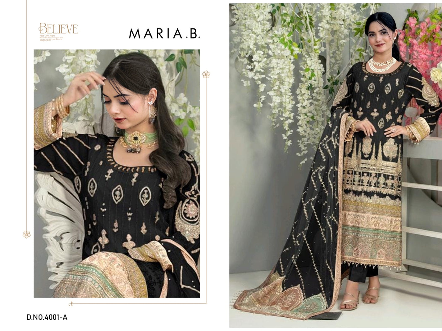 4001 Maria B Georgette Pakistani Salwar Suits