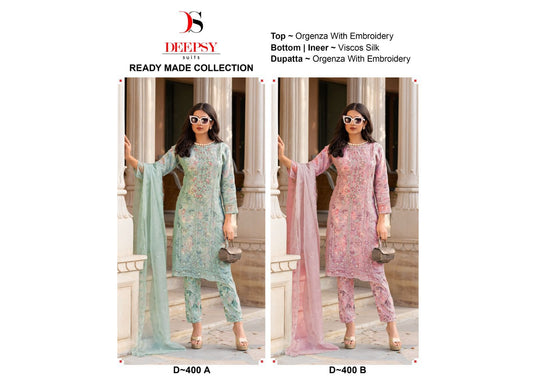 400 Deepsy Organza Pakistani Readymade Suits