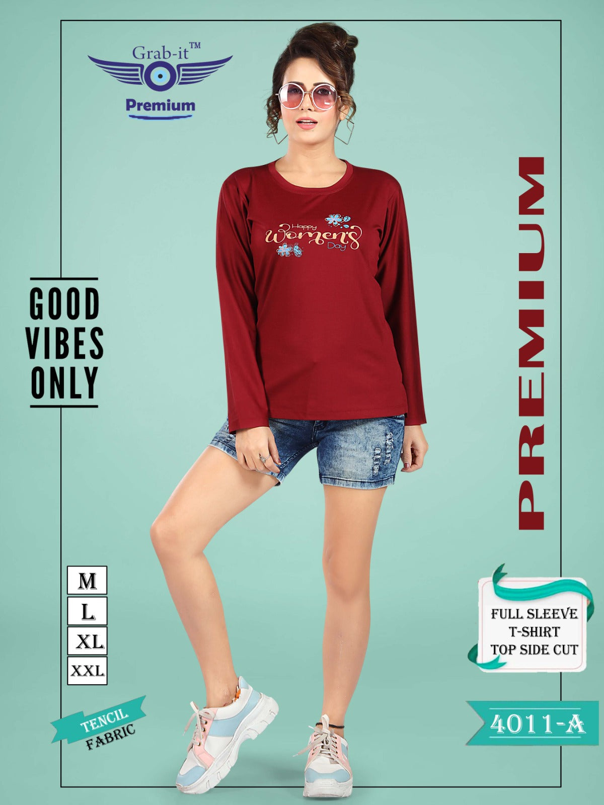 4011 A Grab It Tencil Women Tshirt