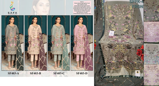 403 Colors Safa Creation Georgette Pakistani Salwar Suits