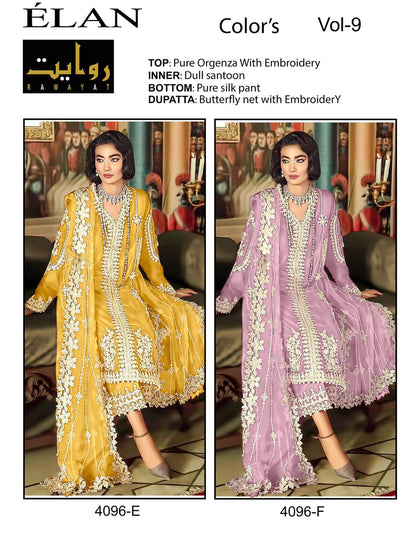 4096-Ef Rawayat Organza Pakistani Readymade Suits