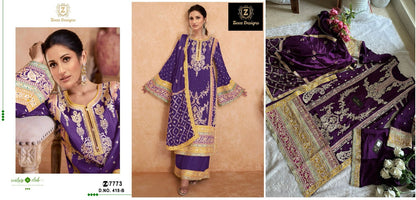 418 Ziaaz Designs Chinon Pakistani Salwar Suits
