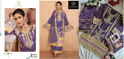 418 Ziaaz Designs Chinon Pakistani Salwar Suits