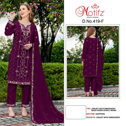 419 Motifz Georgette Pakistani Salwar Suits