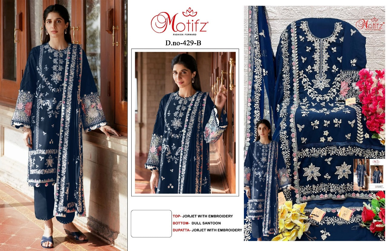 429 Motifz Georgette Pakistani Salwar Suits