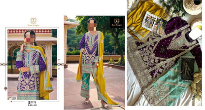431-432-433 Ziaaz Designs Chinon Pakistani Readymade Suits