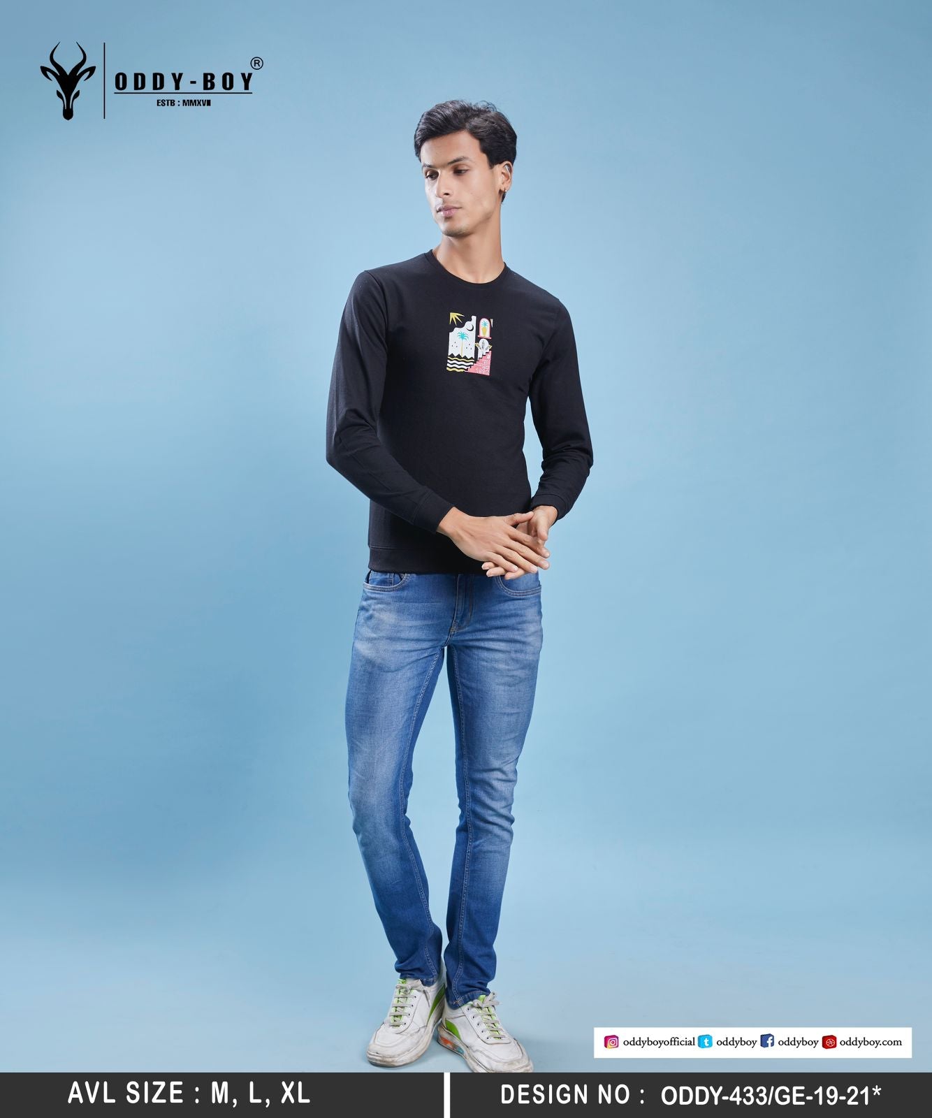 433 Oddy Boy Cotton Looper Mens Tshirts