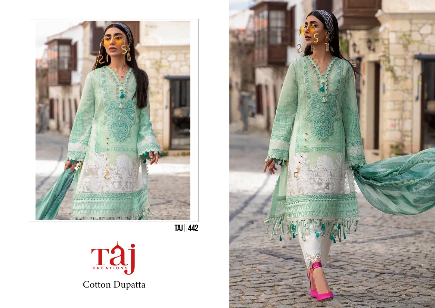441-442 Taj Creations Cotton Pakistani Salwar Suits