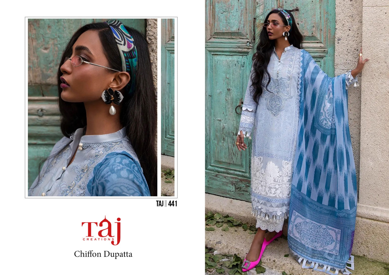 441-442 Taj Creations Cotton Pakistani Salwar Suits