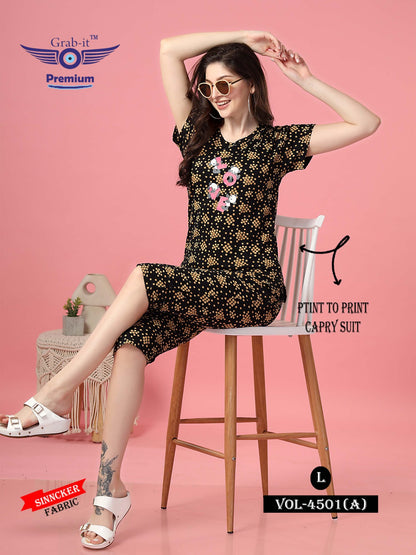 4501 A Grab It Sinker Capri Night Suits