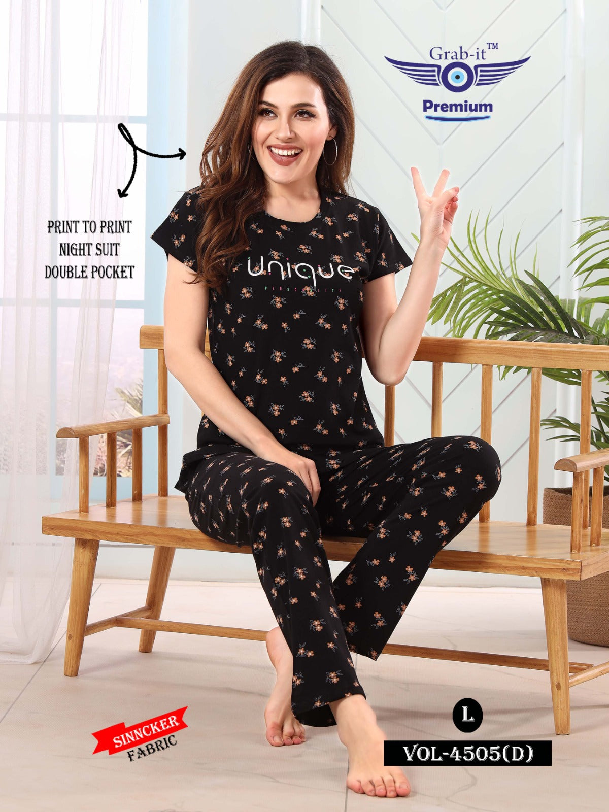 4505-D Grab It Sinker Pyjama Night Suits