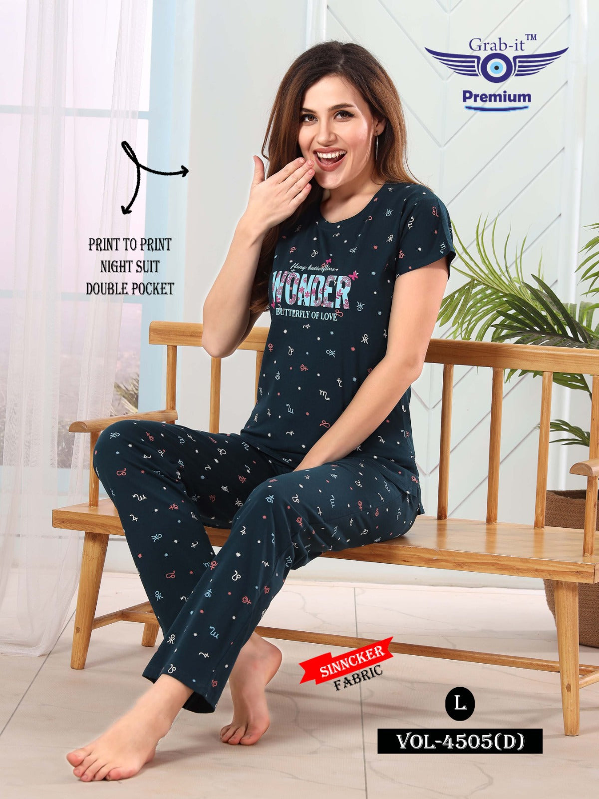 4505-D Grab It Sinker Pyjama Night Suits