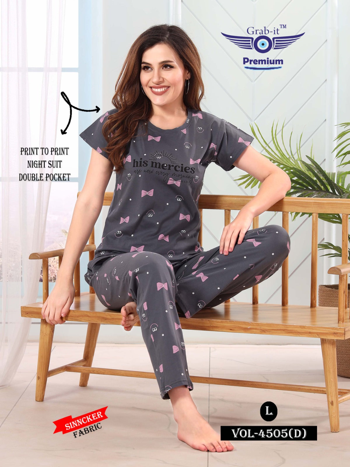 4505-D Grab It Sinker Pyjama Night Suits