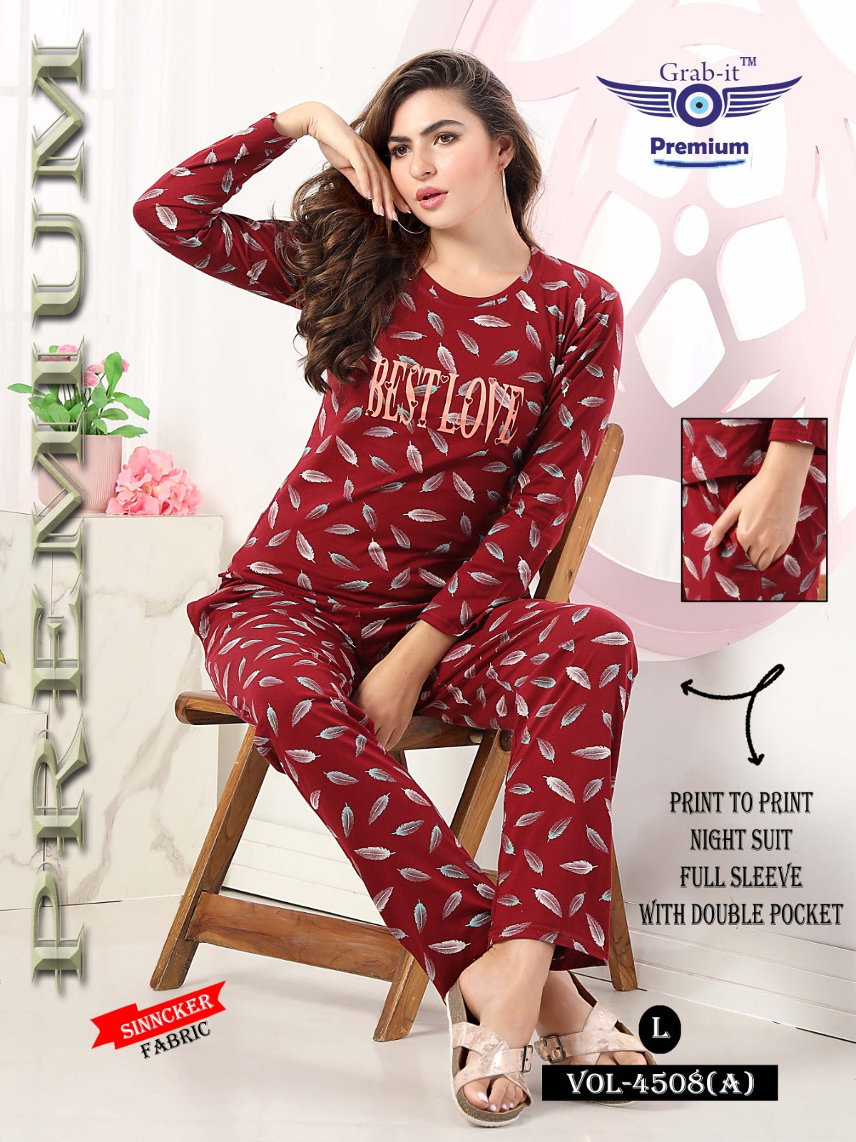 4508-A Grab It Sinker Full Sleeve Night Suits