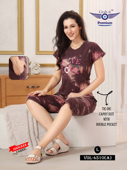 4510-A Grab It Sinker Capri Night Suits